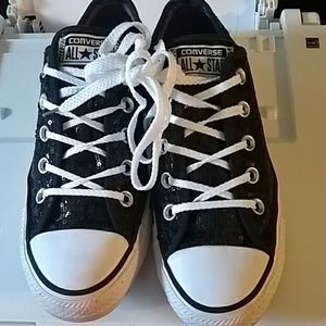 Converse All Star Black sequin tennis shoes